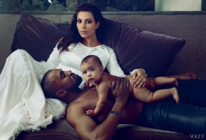 Kanye-West-and-Kim-Kardashian-posing-for-Vogue-spread-with-naked-North-April-2014 Late Night Seth Meyers