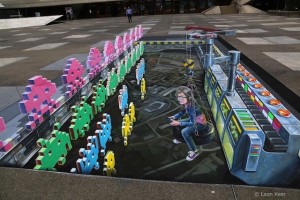 Swiss Artist Creates Awesome ‘Space Invaders’ Themed 3D Street Art