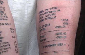 Norwegian Teen Gets Another Receipt Tattooed On His Arm