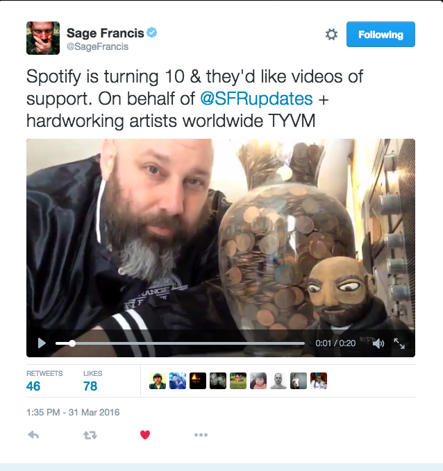 Sage Francis Throws a Few Pennies at Spotify on Its 10th Anniversary in Hilarious Video