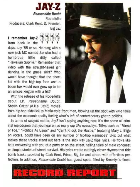 Read The 1996 Source Review Of Jay Z s Reasonable Doubt Dropped 20 