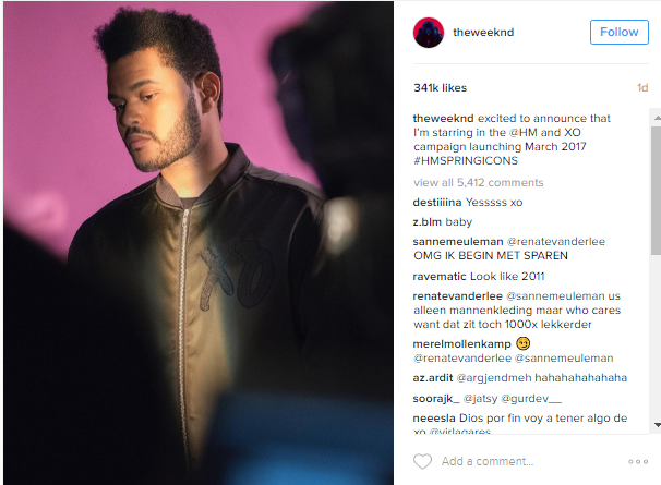 The Weeknd To Star In H&M’s Spring Clothing Line