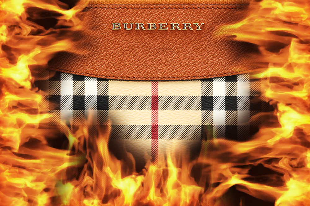 burberry clothes burning