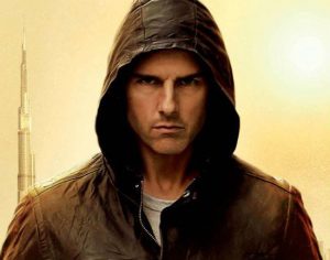 Tom Cruise as Ethan Hunt in Mission Impossible Ghost Protocol