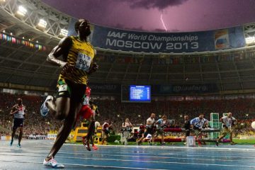 Jamaicas Usain Bolt wins the 100 metres final at the 2013 IAAF World Championships at the Luzhniki stadium in Moscow on 2155208