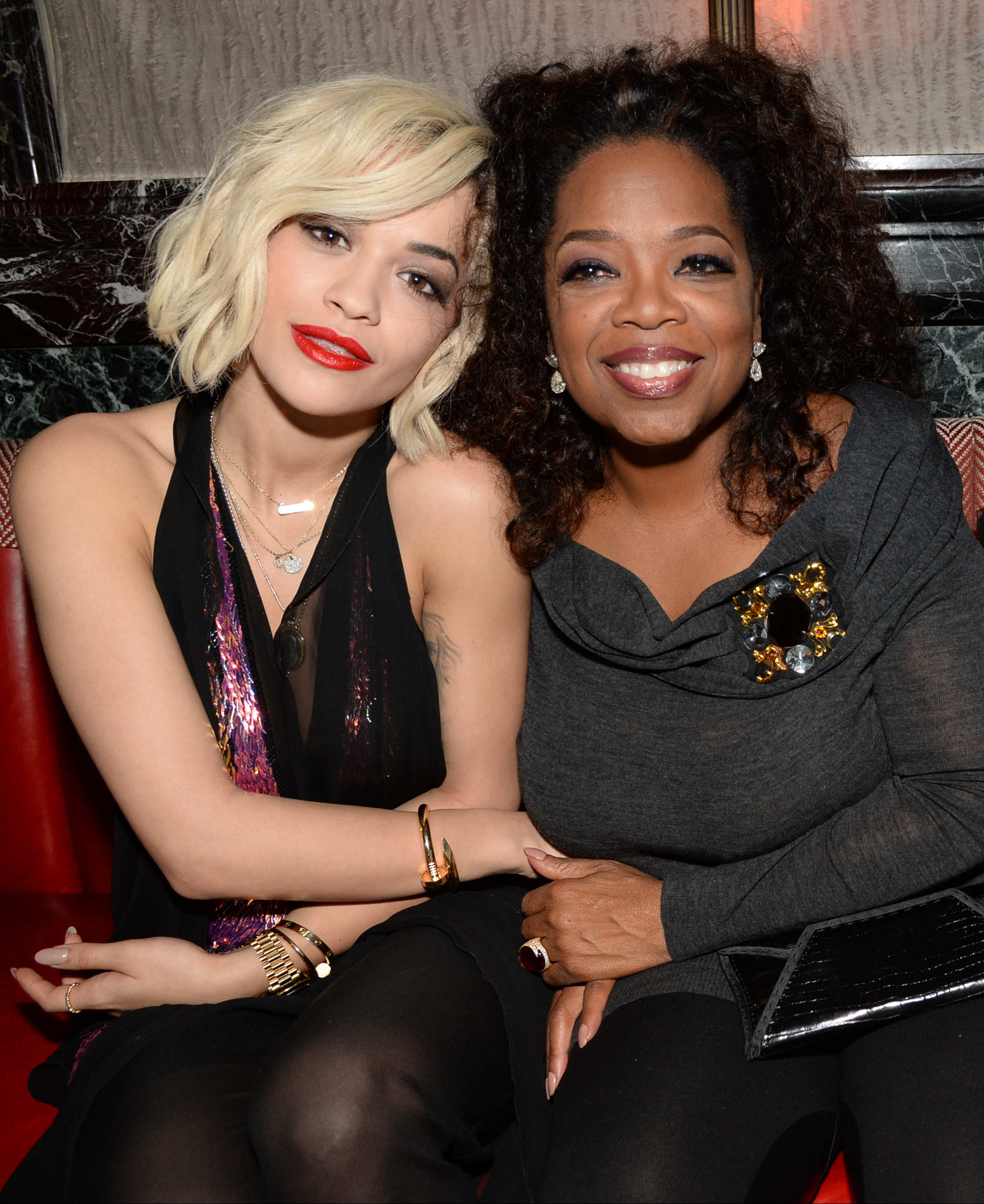 Rita Ora and Oprah Winfrey AT THE WEINSTEIN COMPANY ENTERTAINMENT AND PATHÉ POST BAFTA PARTY HOSTED BY GREY GOOSE AT ROSEWOOD LONDON