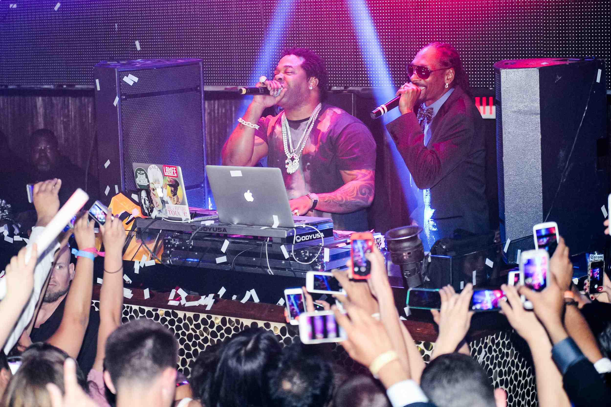 Busta Rhymes and Snoop Dogg in TAO DJ Booth