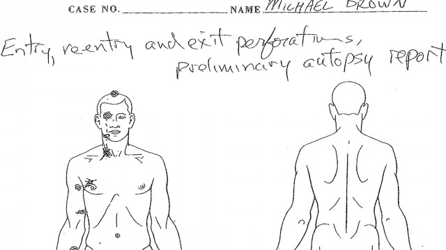 MichaelBrownAutopsyshotstwoheadshotsshotinheadoffiical