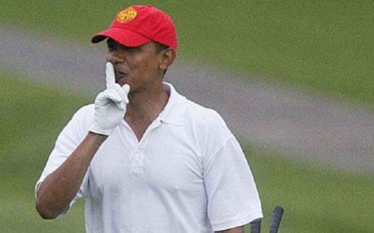 Obama golf shhh