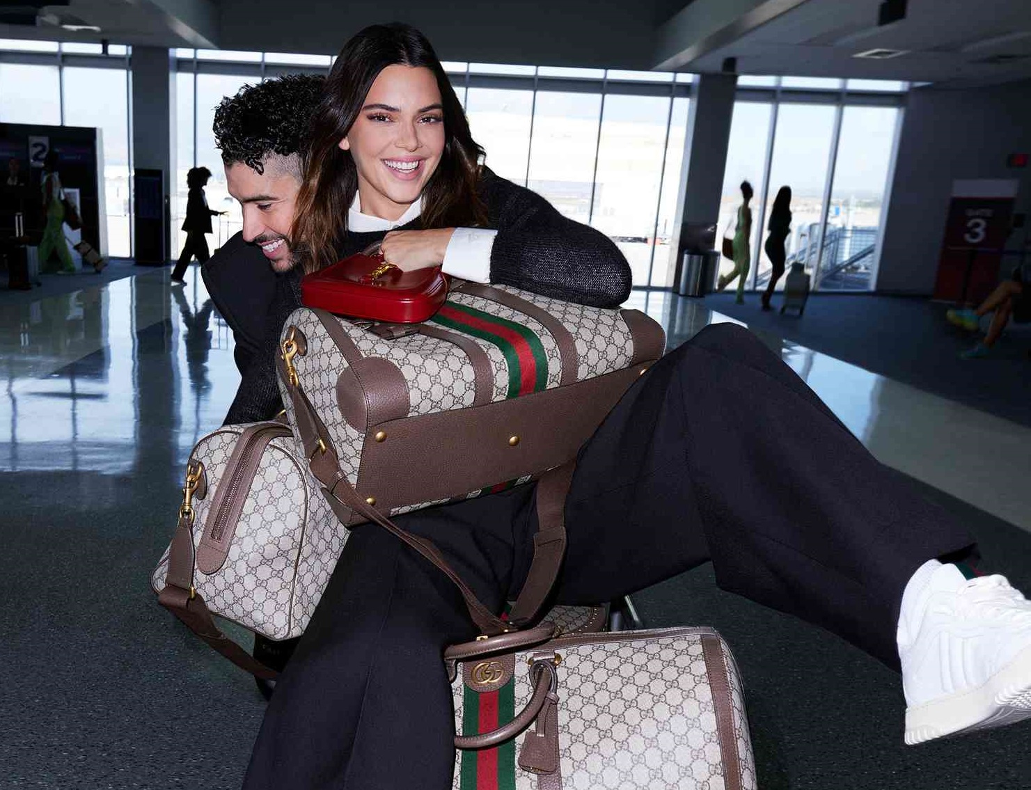 Gucci’s Jet-Set Love Affair: Kendall Jenner and Bad Bunny Take Flight
