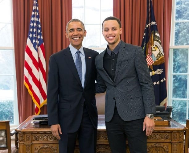 Barack Obama and Stephen Curry