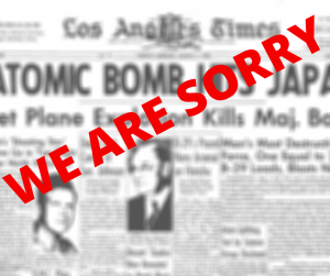 WE ARE SORRY