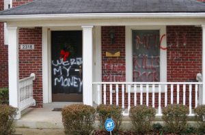 Mitch McConnell's Home Vandalized, "Where's My Money" Tagged
