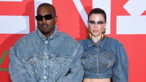 Kanye West and Julia Fox Wear Matching Denim to Paris Fashion Week