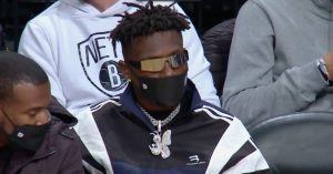 Antonio Brown Takes a Courtside Seat to Nets-Grizzlies After Being Dismissed from Bucs