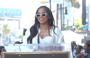 Lauren London During Nipsey Hussle’s Hollywood Walk of Fame Ceremony