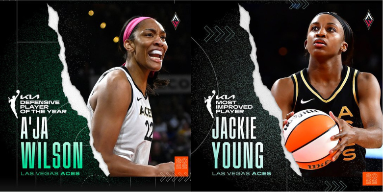 Las Vegas Aces' A'Ja Wilson Named WNBA Defensive Player of the Ye...