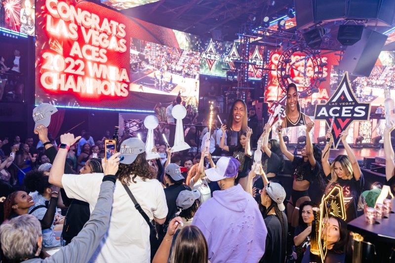 WNBA Champion LV Aces celebrate at Drais Nightclub