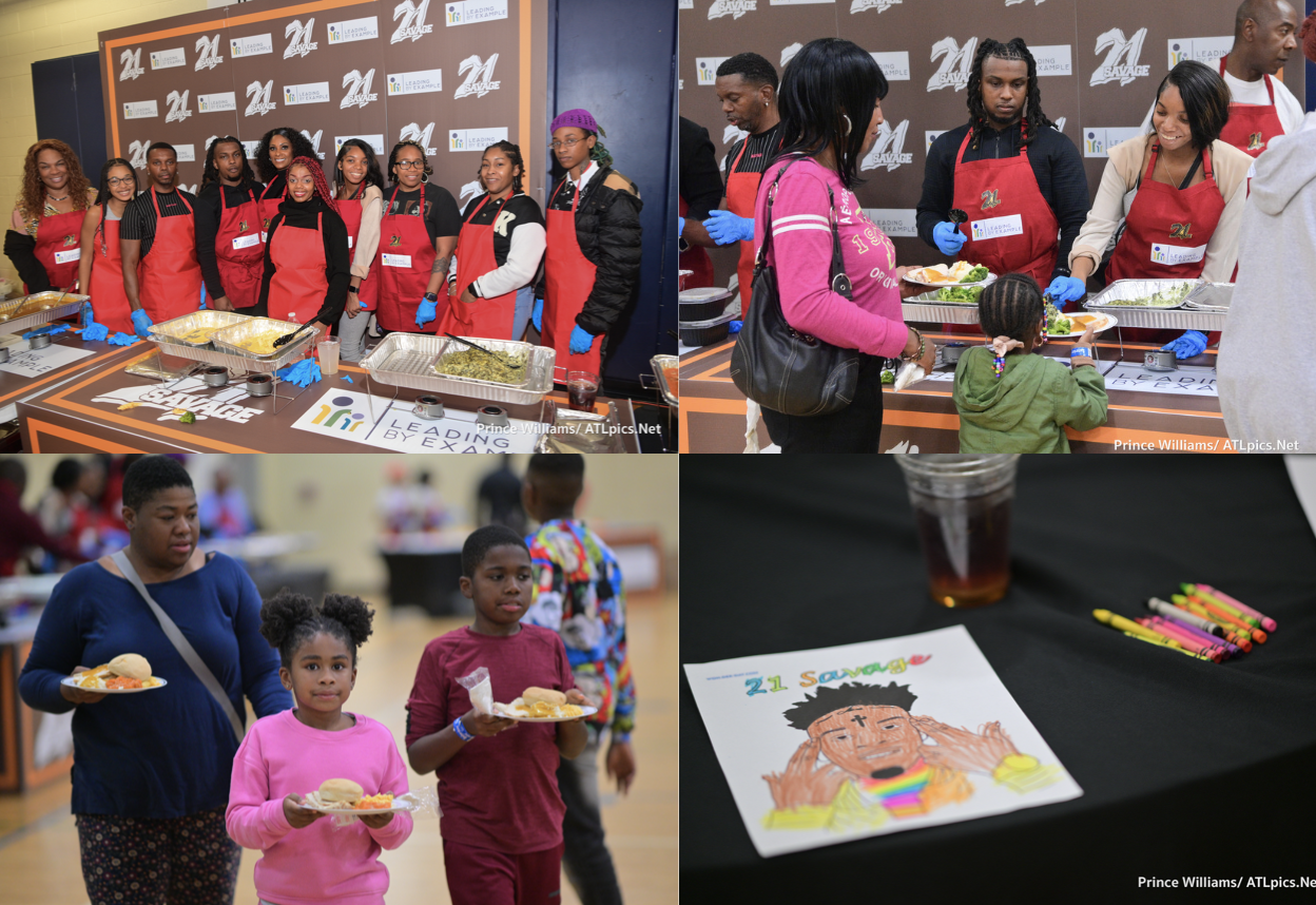 21 Savage and His Leading by Example Foundation Feed Over 300 Families for 4th Annual Thanksgiving Dinner in Atlanta