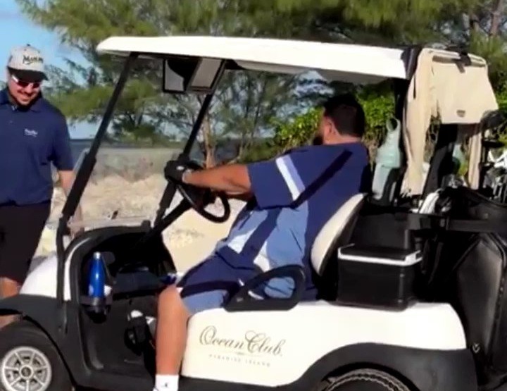 Daily Loud on X: DJ Khaled got his golf cart stuck but turned it