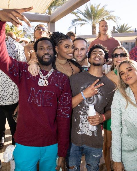 Meek Mill Taylor Rooks Michael Rubin Bryce Young Camille Fisher at Michael Rubins Fanatics Super Bowl Party 2.11.23
