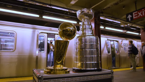 NBA Releases 'When Larry Met Stanley,' Bringing NBA and NHL Championship Trophies Together
