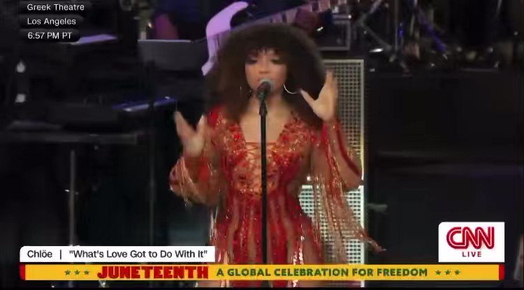 Chloe Bailey Delivers Tina Turner Tribute During CNN’s Juneteenth Celebration
