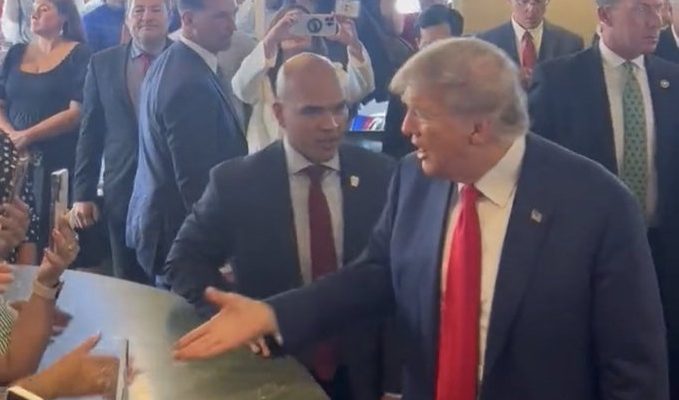 Trump Stops by Miami Restaurant for Food and Prayers After Pleading Not Guilty