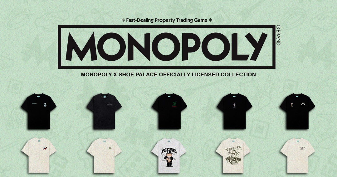 The exclusive Shoe Palace x Monopoly collection pays homage to the timeless game that has brought families together for generations.