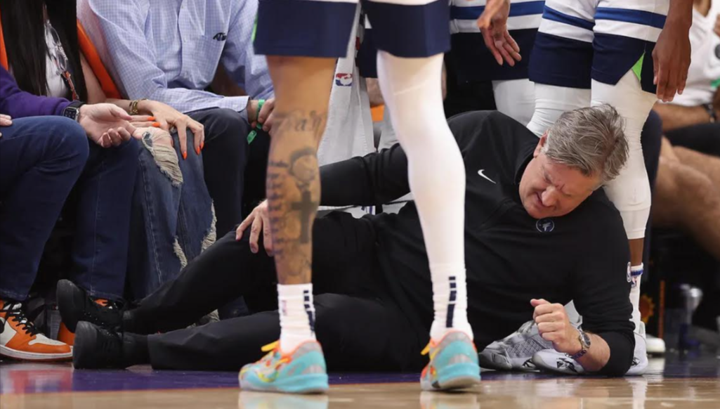 Timberwolves Head Coach Chris Finch Hurt After Mid-Game Collision with Player