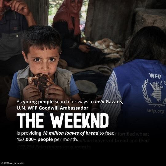 The Weeknd To Help Provide 18 Million Loaves Of Bread To Families In Gaza