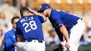 SOURCE SPORTS: [WATCH] Dodgers Pitcher Bobby Miller Hit In The Head With Line Drive