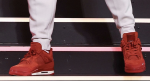 Travis Kelce Debuts Highly Anticipated Nigel Sylvester x Air Jordan 4 at Super Bowl LIX Media Day