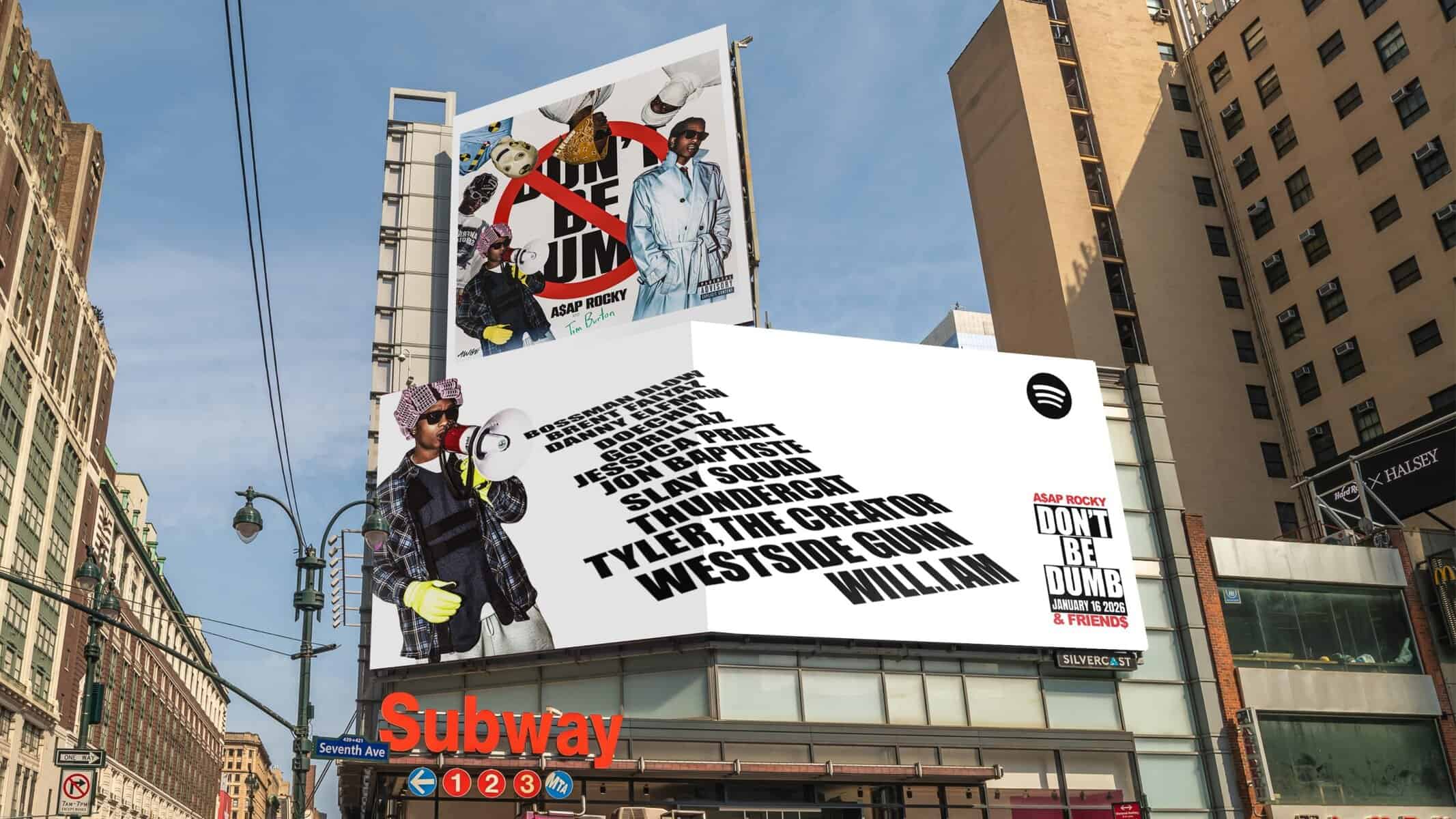 New Music Friday: A$AP Rocky Unveils “Don’t Be Dumb” with Global Billboard Reveal