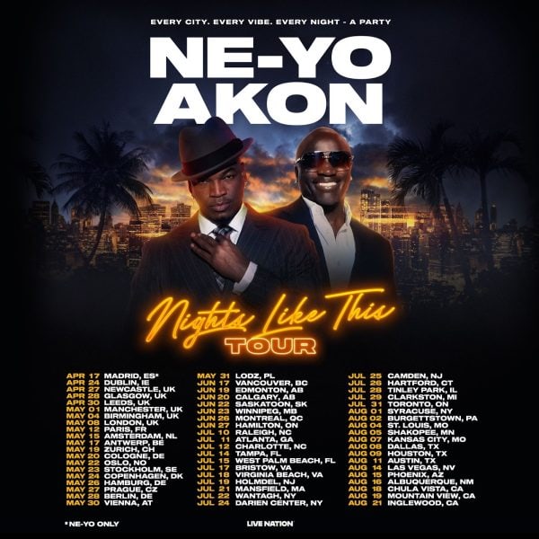 NE-YO and Akon Announce Co-Headlining Nights Like This Global Tour